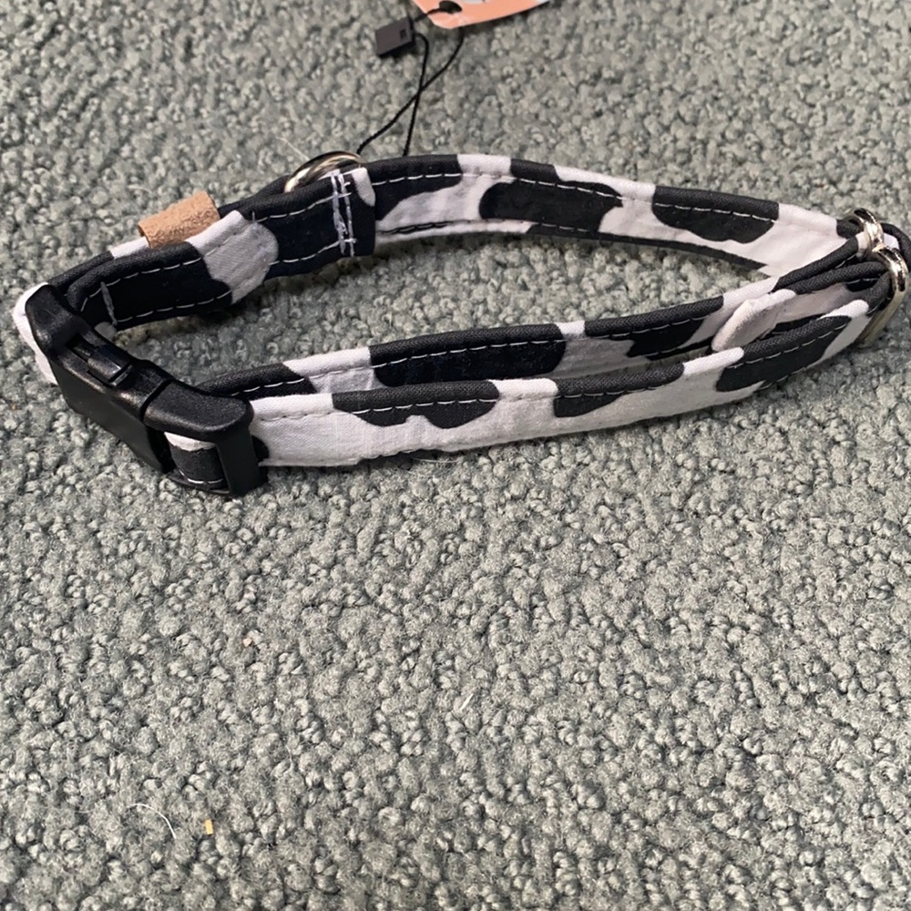 Cow print dog collar